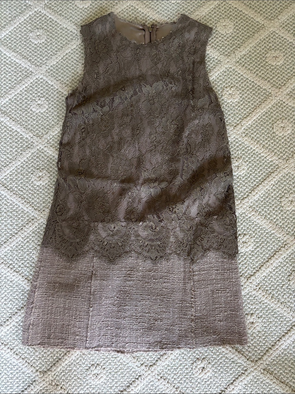 Dolce & Gabana lace and cotton boucle shift dress NWT sz 38/XS